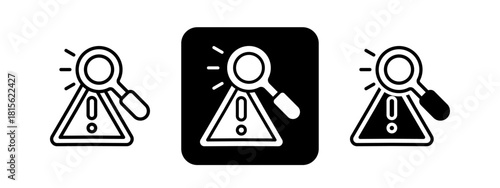 Identification Solid color and black line drawing vector illustration set