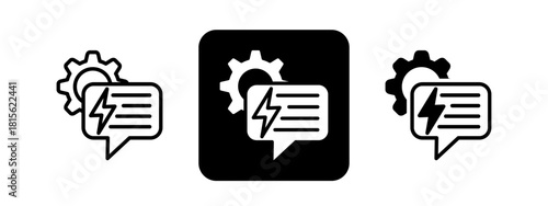 Responsive Solid color and black line drawing vector illustration set