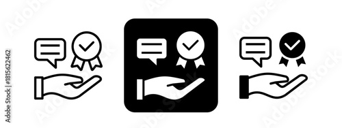 Responsibility Solid color and black line drawing vector illustration set