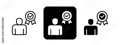 Credibility Solid color and black line drawing vector illustration set