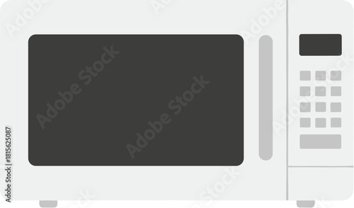 Simple Flat Design Microwave Oven Kitchen Appliance Electronic Illustration