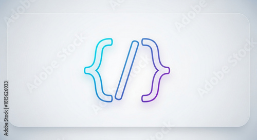 Modern coding concept with vibrant color gradient for developers and tech startups, perfect for website design and software development promotions