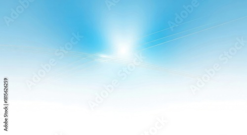 A serene gradient fades from cool blue to soft white, accented by subtle linear elements.