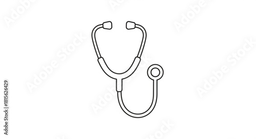 Sleek stethoscope icon for medical designs and healthcare branding, perfect for clinics, hospitals, and telemedicine platforms needing a professional touch