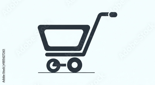 Simple, clean shopping cart icon, perfect for e-commerce, retail, and online stores, representing easy shopping, checkout process, and purchase power in vector format