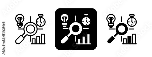 Methodology Solid color and black line drawing vector illustration set