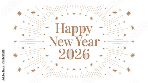 New Year's Greetings 2026: A minimalist greeting card design expresses a warm and hopeful welcome to the coming new year, conveying the anticipation and joy associated with the New Year's season.