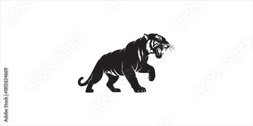 Creative tiger black silhouttee