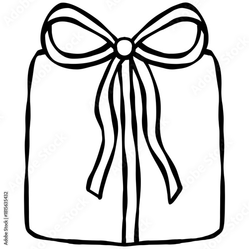 christmas Gift box with a bow in a vibrant pink color.