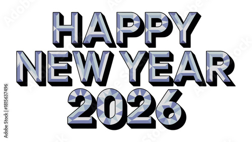 New Year 2026 Celebration: Capturing the anticipation and excitement of a new year, this image presents a clean and modern greeting for 2026. Perfect for holiday marketing, celebrations.