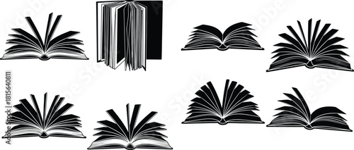 Diverse open books showing pages for reading, learning, and literary exploration