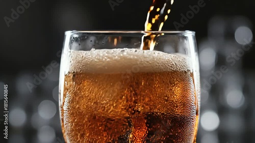 Wallpaper Mural Cola is Poured into a Glass with Ice Cubes, Filmed on a High-Speed Camera, Highlighting the Splash and Refreshment in Slow Motion. Torontodigital.ca