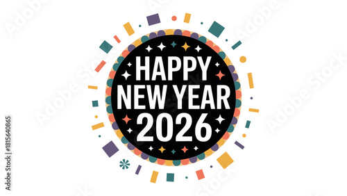 New Year 2026 Celebration: A vibrant digital illustration announces the dawn of 2026, creating a sense of anticipation and joyous celebration for the coming year.