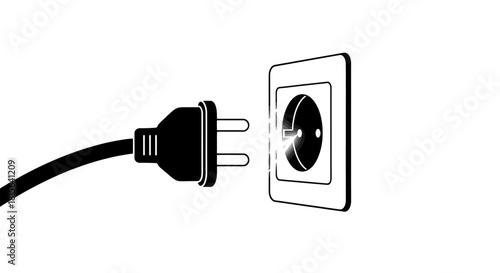 Electrical Plug About To Be Inserted Into Wall Socket With Spark Showing