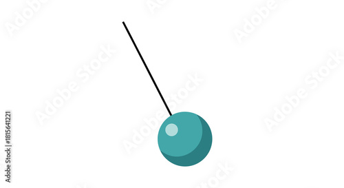 Simple illustration of a pendulum swinging freely, ideal for educational or scientific contexts, clean design