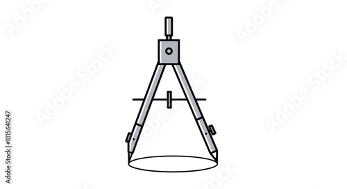 A classic drawing compass tool for technical drafting and geometry, isolated on a white background, symbolizing precision, accuracy, and engineering design concepts