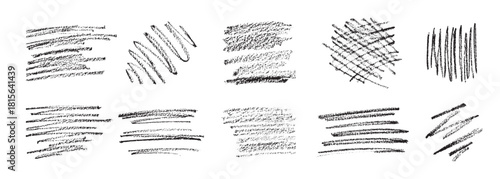 Vector Abstract Black Scribble With Pencil Texture Set