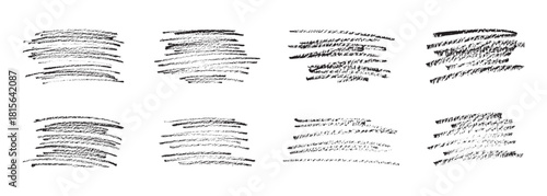 Vector Abstract Black Crayon Scribble Texture Set