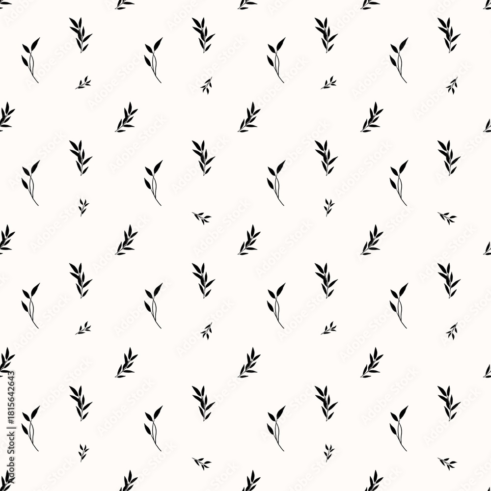 Fototapeta premium Leaves seamless pattern on background.