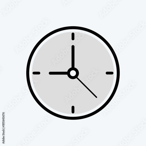 Clock face shows 9:20 with hour minute and second hands.