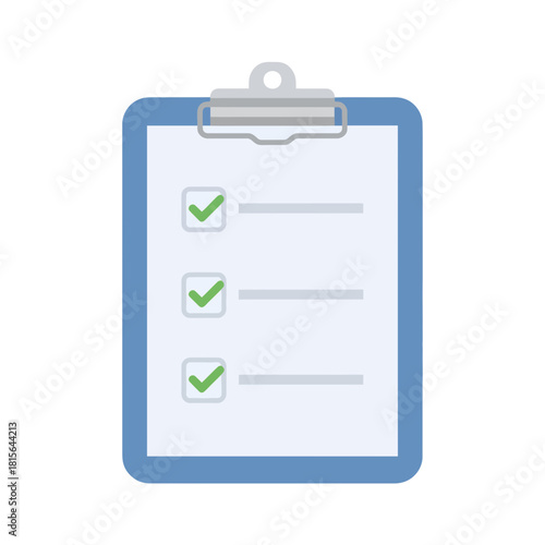 Clipboard with checklist and green checkmarks indicating completion of tasks.