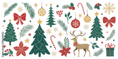 Charming Christmas clip art collection, perfect for holiday crafts and festive designs, adding joy to your seasonal projects this year