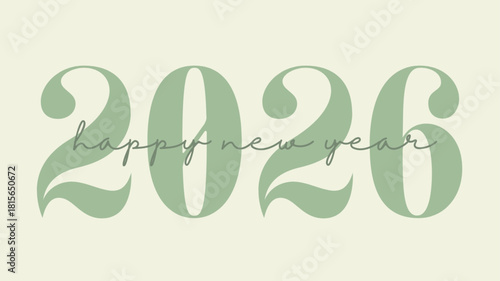 2026 happy new year greeting card. vectior illustrator