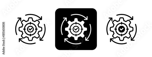 Effectiveness Solid color and black line drawing vector illustration set