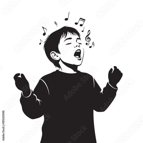 a_child_singing_with_music_notes_on_his_head_traced