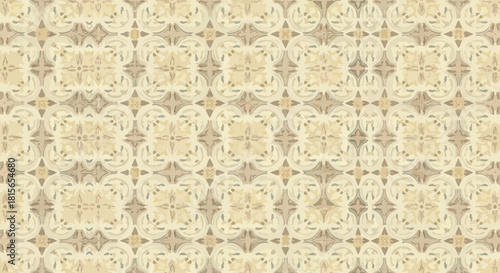 Intricate Vintage Tile Pattern Featuring Symmetrical Floral Motifs