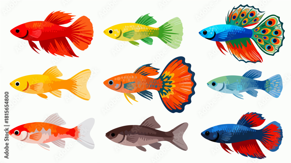 Fototapeta premium Fish illustration vector diagram