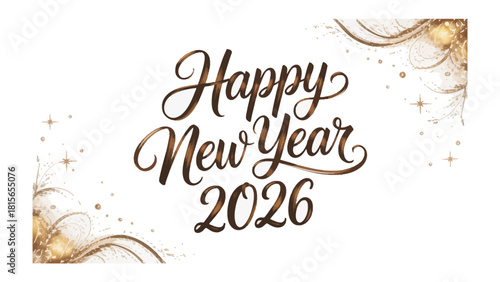 Happy New Year 2026: A festive greeting card design, embodying optimism and joy for the approaching year.