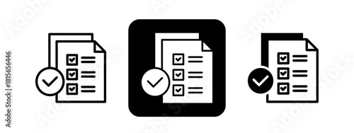 Audit Solid color and black line drawing vector illustration set