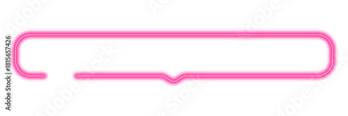 Rectangle message box chat frame neon pink glow effect text bubble