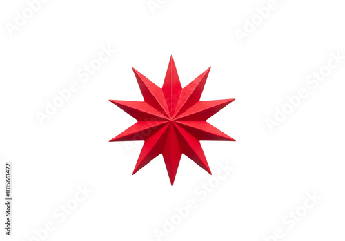 A vibrant red eight-pointed star graphic with a transparent background, perfect for design projects