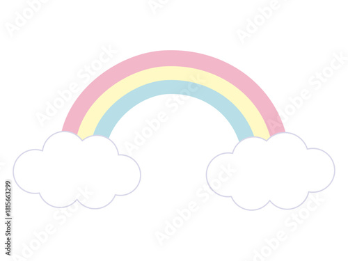 シンプルで可愛いパステルカラーの虹のイラスト