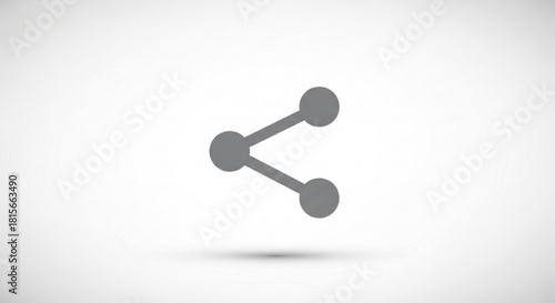Grey share icon with three connected dots, symbolizing sharing, connection, and social networking, isolated on