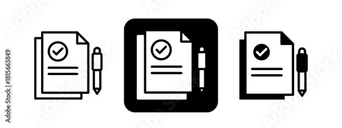 Resume Solid color and black line drawing vector illustration set