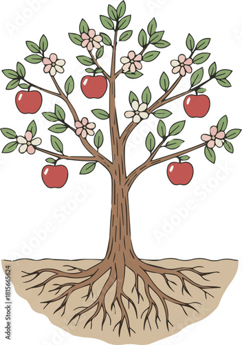 Apple Tree Anatomy Diagram