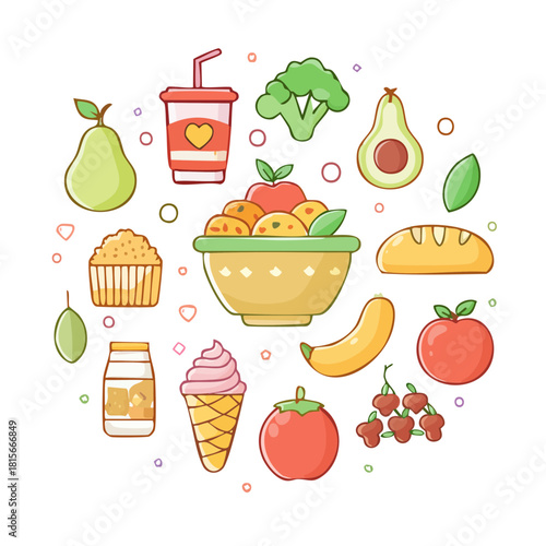 seamless pattern with fruits and vegetables