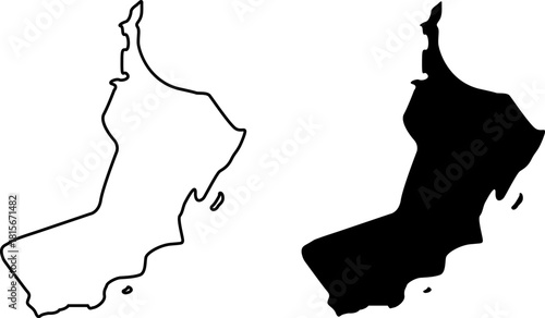Outline and silhouette maps of oman