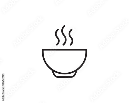 Hot soup bowl icon vector design illustration