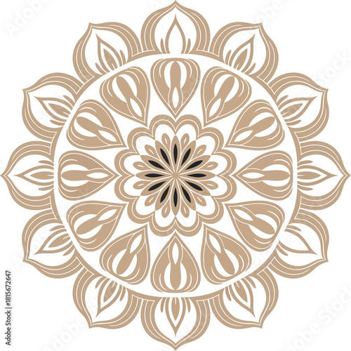Intricate decorative mandala pattern design on white background