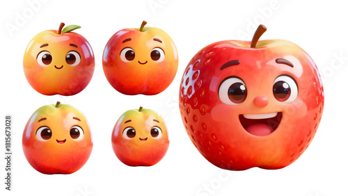 set of cartoon fruits