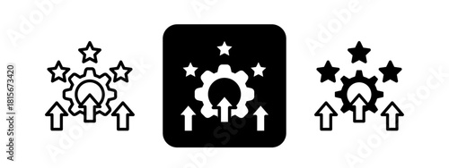 Improvement Solid color and black line drawing vector illustration set