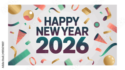 Happy New Year 2026: A festive graphic celebrates the arrival of a new year, filled with joy and excitement. 