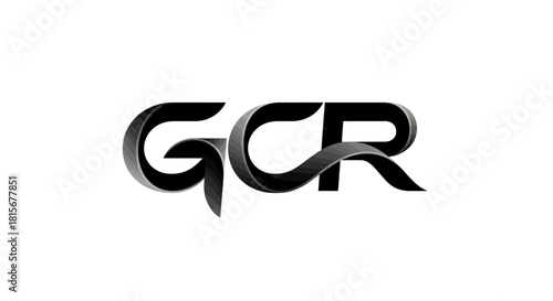 GCR Lettering - Bold, Black, and Curving Design on White.