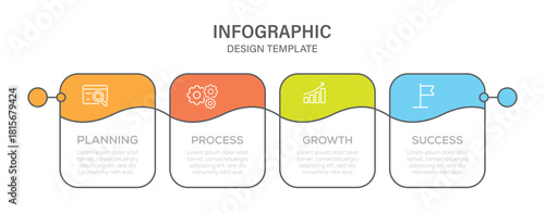 Infographic design template with place for your data. Business concept with 4 steps or options. Vector illustration.
