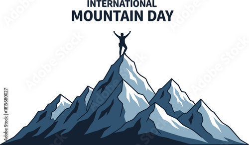 International Mountain Day with Person on Mountain Peak