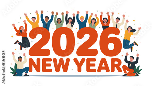 Celebration of the New Year 2026: A group of individuals is jubilantly celebrating the upcoming year 2026, creating an atmosphere of anticipation and optimism, as they welcome the new chapter. 